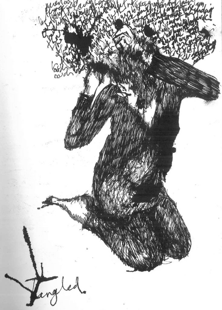 tangled in despair - Drawing by Alexia Cocolas
