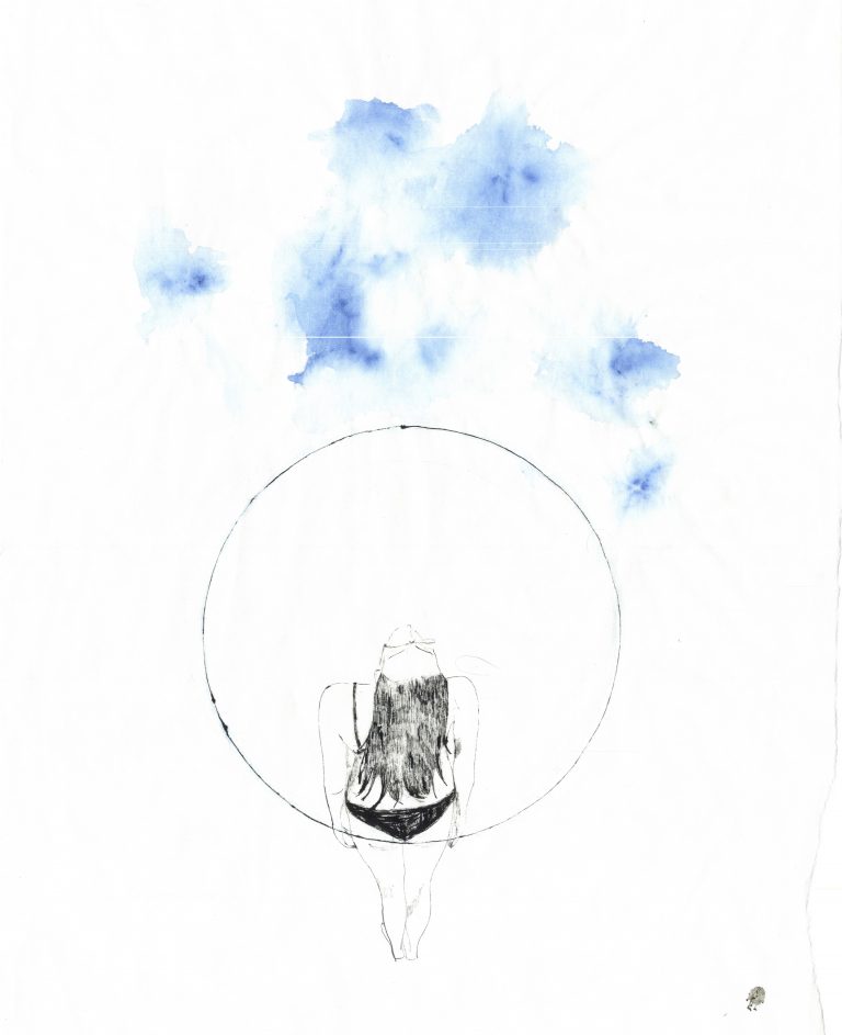 cut a hole so that I can breathe - Drawing by Alexia Cocolas